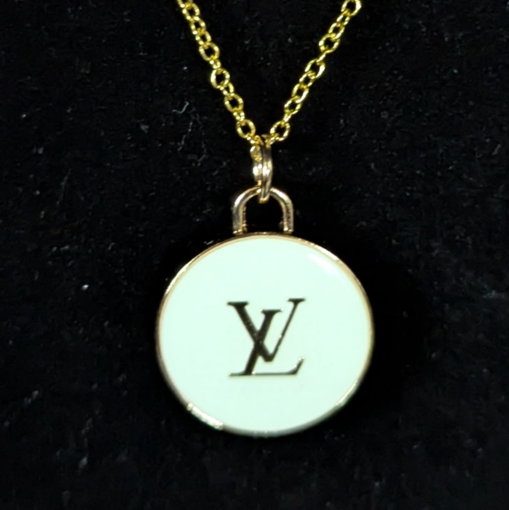 Louis Vuitton Gold and White Pendant Necklace
